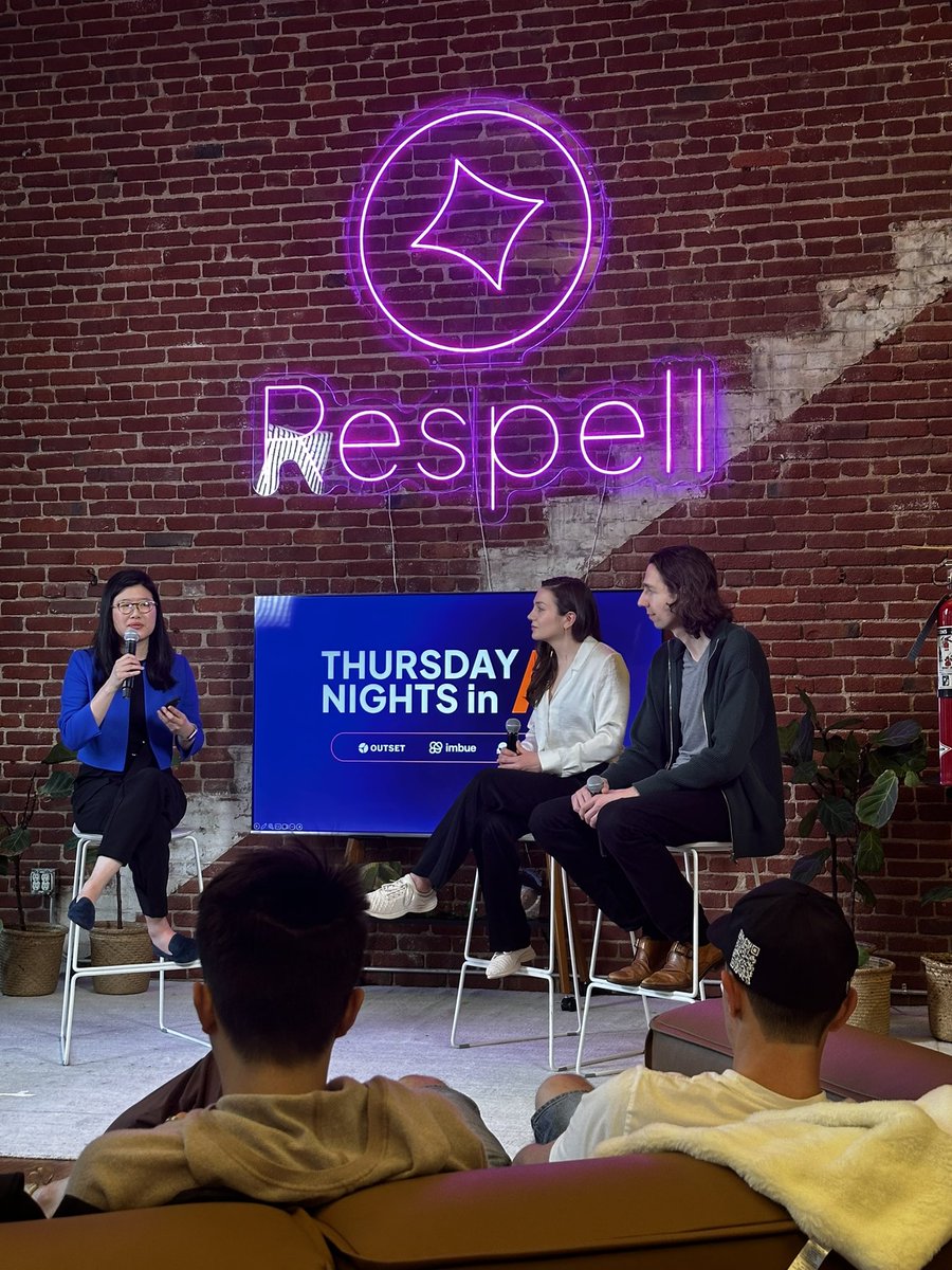 Daniel Mason (@dgmason) on Twitter photo Great event with <a href="/michellearning/">Michelle Lee</a> <a href="/RohdeAli/">Ali Rohde</a> <a href="/joshalbrecht/">Josh Albrecht</a> <a href="/outsetcap/">Outset Capital</a> on AI and Robotics.
And at the <a href="/respellai/">Respell</a> (and <a href="/AnonPlatform/">Anon</a>) office! Great event with <a href="/michellearning/">Michelle Lee</a> <a href="/RohdeAli/">Ali Rohde</a> <a href="/joshalbrecht/">Josh Albrecht</a> <a href="/outsetcap/">Outset Capital</a> on AI and Robotics.
And at the <a href="/respellai/">Respell</a> (and <a href="/AnonPlatform/">Anon</a>) office!