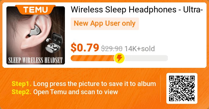 Wireless Sleep Headphones - Ultra-Thin Design, Dual MIC Noise Reduction, Low Latency, On-Ear Sports Subwoofer Headset For IOS 👉 -97% off discount+EXTRA 30% OFF❤️ 🎉 Exclusive deal[$0.79] -97% off 👉 item link: temu.to/m/uvmz05f7mvb ⚠️ Every New App User can only enjoy once