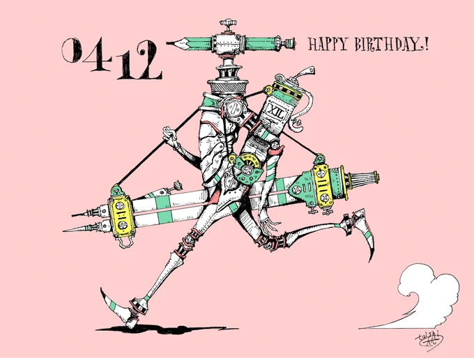 毎日誰かの誕生日!4月12日生まれの方、お誕生日おめでとうございます!4/12生まれの方に届くと嬉しいです!予定通りに物事が進む一日となりますように!#誕生日 #happybirthday #4月12日 #ボールペン画 