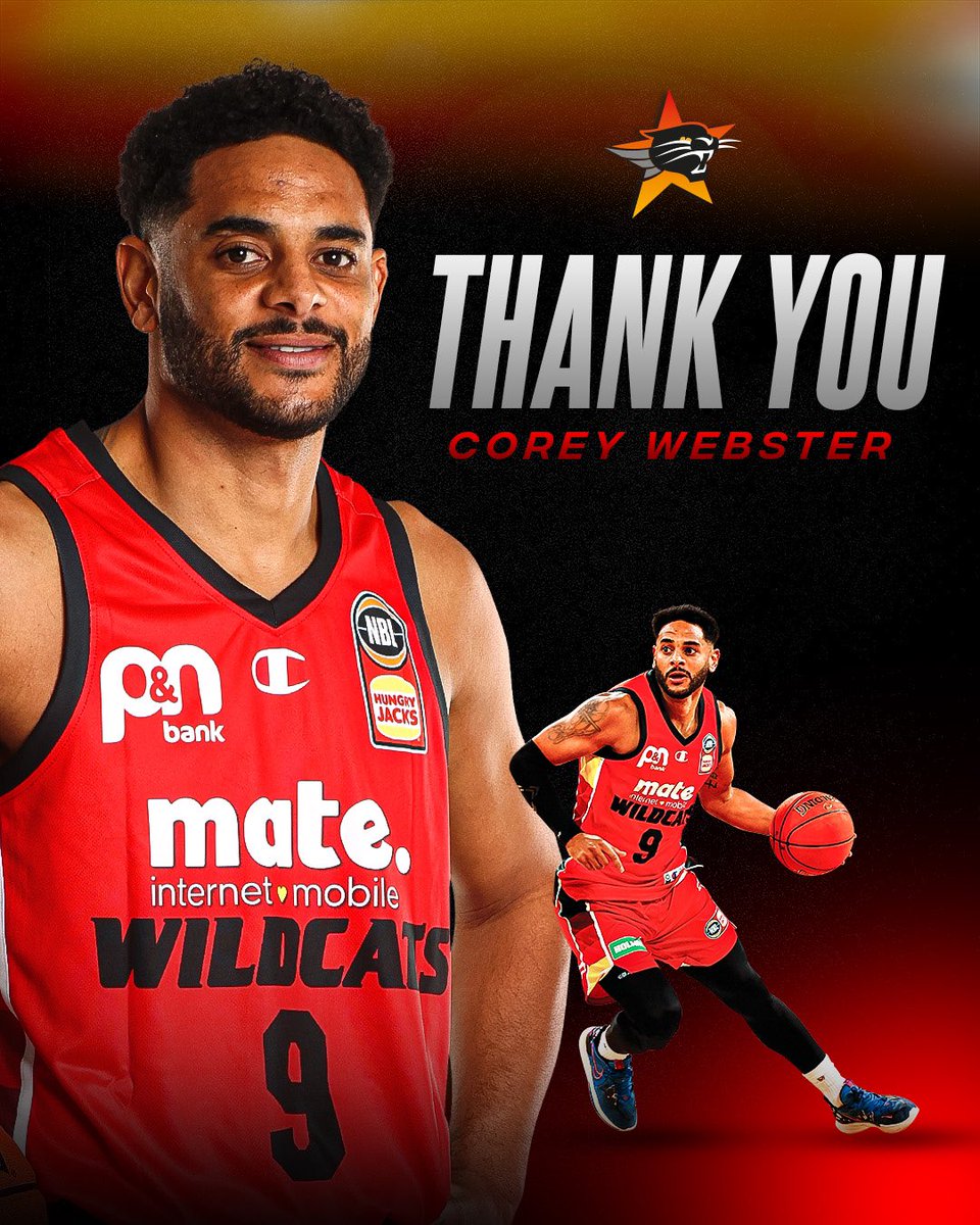 Thank you, Corey. ❤️ The Perth Wildcats would like to thank Corey Webster for his contributions during the last two seasons, his game winner against Melbourne in NBL23 is something the Red Army will never forget. We wish C-Web all the best! Full story: bit.ly/4avKmVf