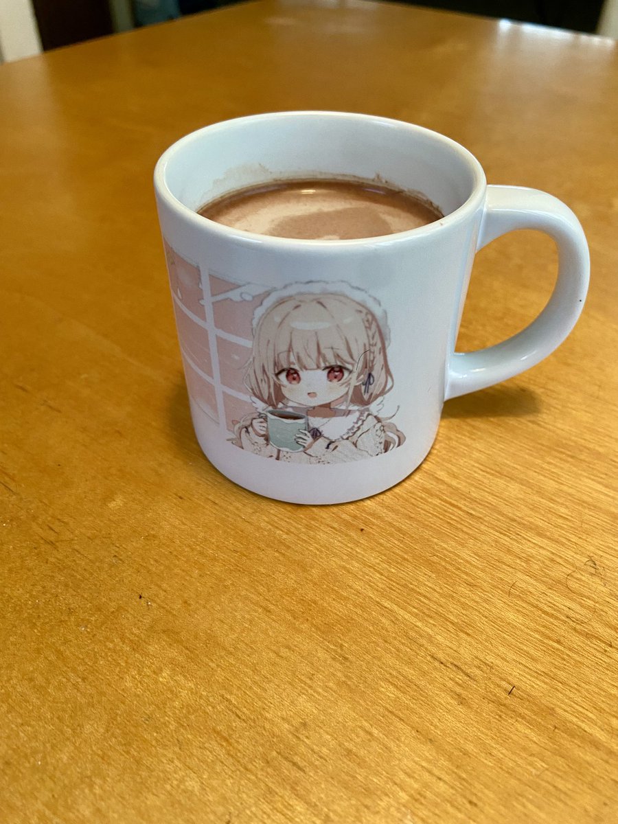 akar1_L's tweet photo. えー、クソ可愛いです。マグカップありがとうございます！！
写真撮る技術ないけれど頑張りました！
ちゃんとココア入れて撮りました！！！ https://t.co/JNf6qg0lWG