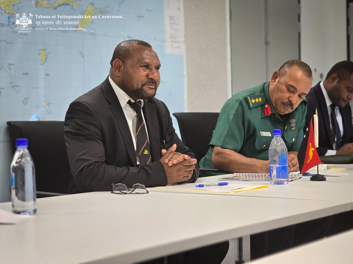 Pleased to welcome my friend and collegue the Papua New Guinean 🇵🇬 Minister for Defence Hon. Dr. Billy Joseph. 🇫🇯 & 🇵🇬 have much to share and learn from each other. We look forward to developing a deeper relationship in defence and regional security measures especially in HADR