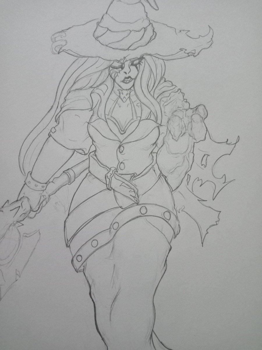 Siguiendo con la temática de las brujas,este es otro que hice hace rato de alguien que me cae muy bien,en este me centre un poco más en como se vería una bruja con el cuerpo un poco más mutado #drawing #witch