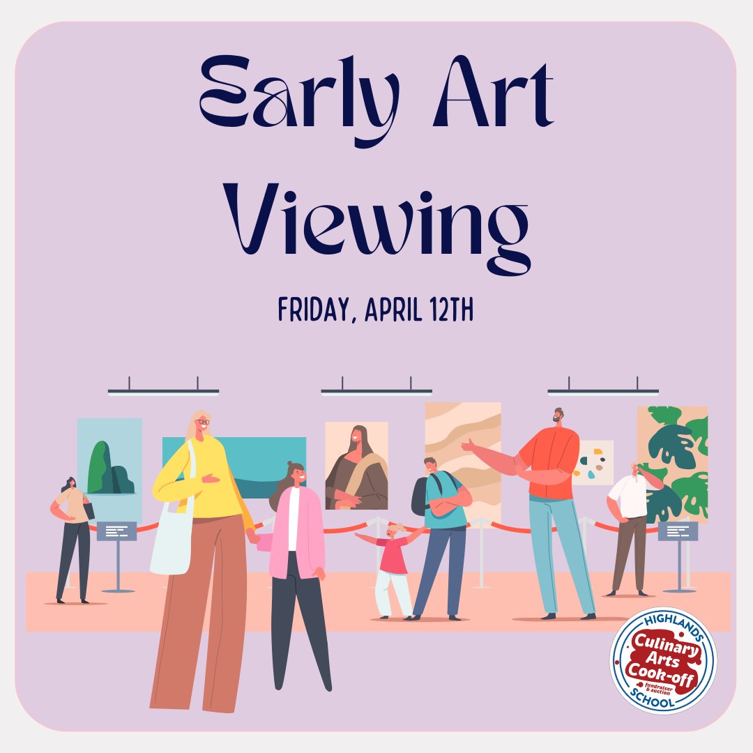 CulinaryCookOff's tweet image. If you want to take your own sneak peek, please come by the school tomorrow at dismissal (3:20 pm) to check out the live auction art that all Highlands School students and staff have contributed to creating! The viewing will be set up on the stage near the office.