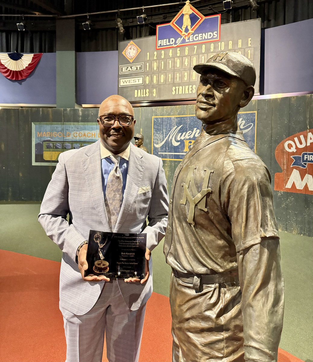 My friends at @BallySportsKC surprised me today with a Regional Emmy Award from the Mid-America Chapter of the National Academy of Television Arts & Sciences for our Buck O’Neil Hall of Fame @Royals pre-game show! Honored to be part of an amazing show about an amazing man!