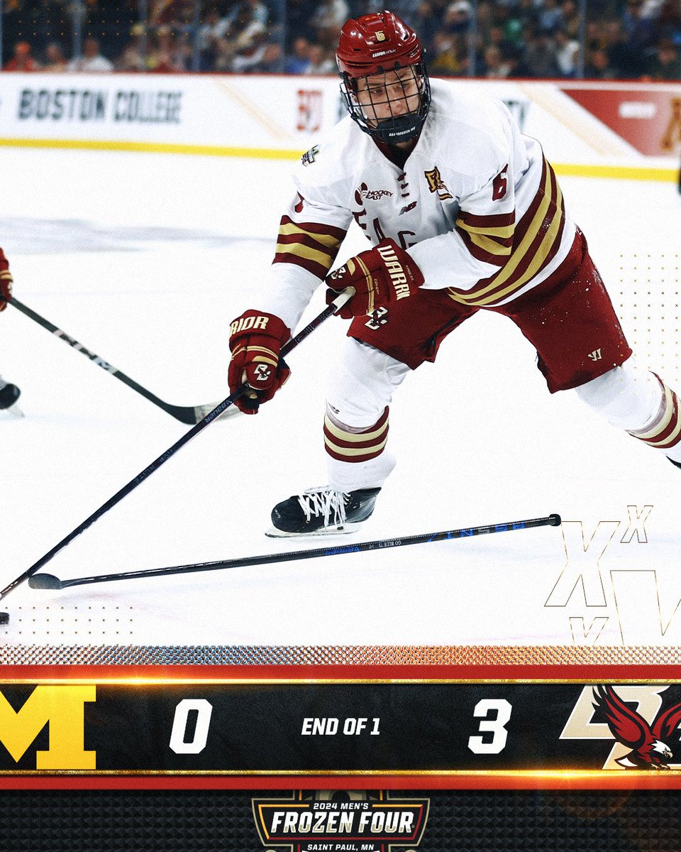 One to go. 👀 @BC_MHockey - 3 @umichhockey - 0 #MFrozenFour