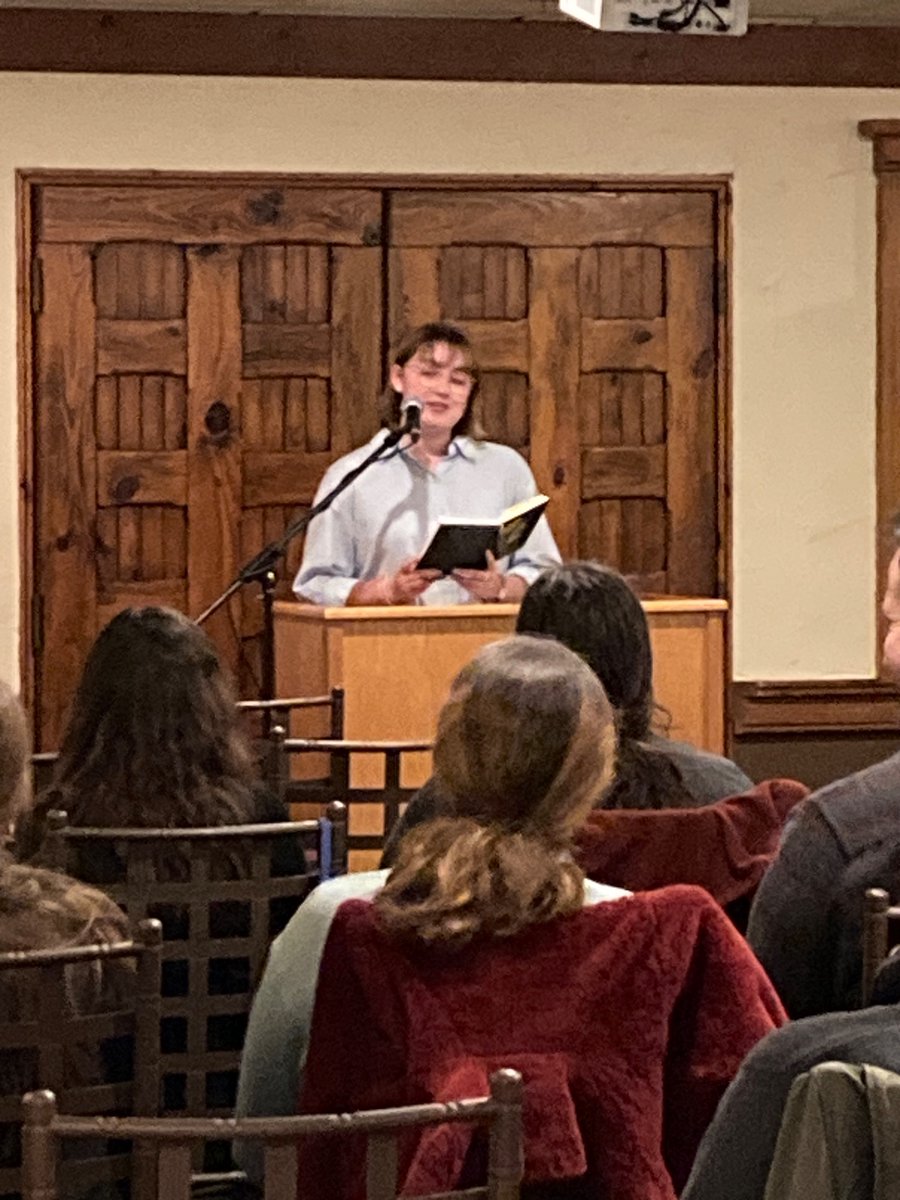 Had a blast reading at One Poet / One Poem tonight alongside my dear colleague @iamkatmann, and two of my brilliant grad students @itmebugail and @poetrybyemma. Many thanks to @WhaleRoadReview for the invite. #FFWgr