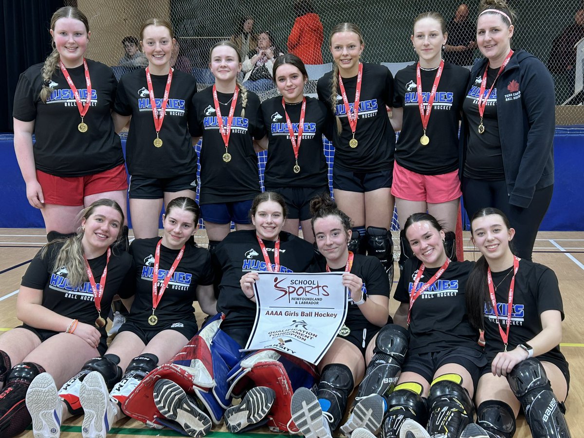 A BIG Congratulations to our Mount Pearl Senior High Girls Ball Hockey Team on taking Gold at the School Sport NL AAAA Girls Ball Hockey Qualification Tournament. Way to go ladies! #CommunityMatters #MountPearlProud #GoHuskiesGo