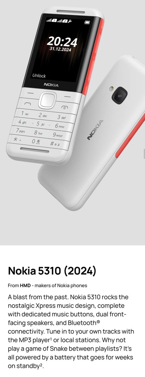 fabrizio_degni's tweet photo. I am still awaiting a new #PureView model but @HMDdevices is really focused to a different target: new feature-phones and low budget units as the 2024 edition of the:
✔️ #Nokia6310
✔️ #Nokia5310
✔️ #Nokia230
https://t.co/V8ue6EkujO
#Nokia https://t.co/cdPOxEYYfL