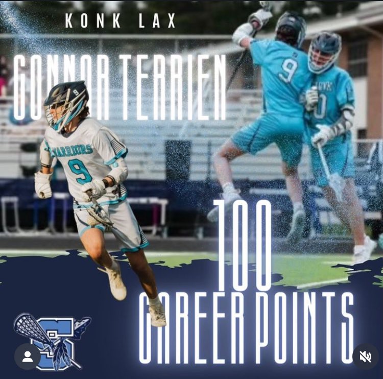 SeekonkLacrosse's tweet photo. During the first quarter of tonight’s game, junior midfield Connor Terrien became the first player in program history to reach the 100 point mark. Massive congratulations to Connor on this impressive accomplishment!

#Together
#100more
@SeekonkHS 
@SeekonkWarrior https://t.co/rVrwKHc6Xl