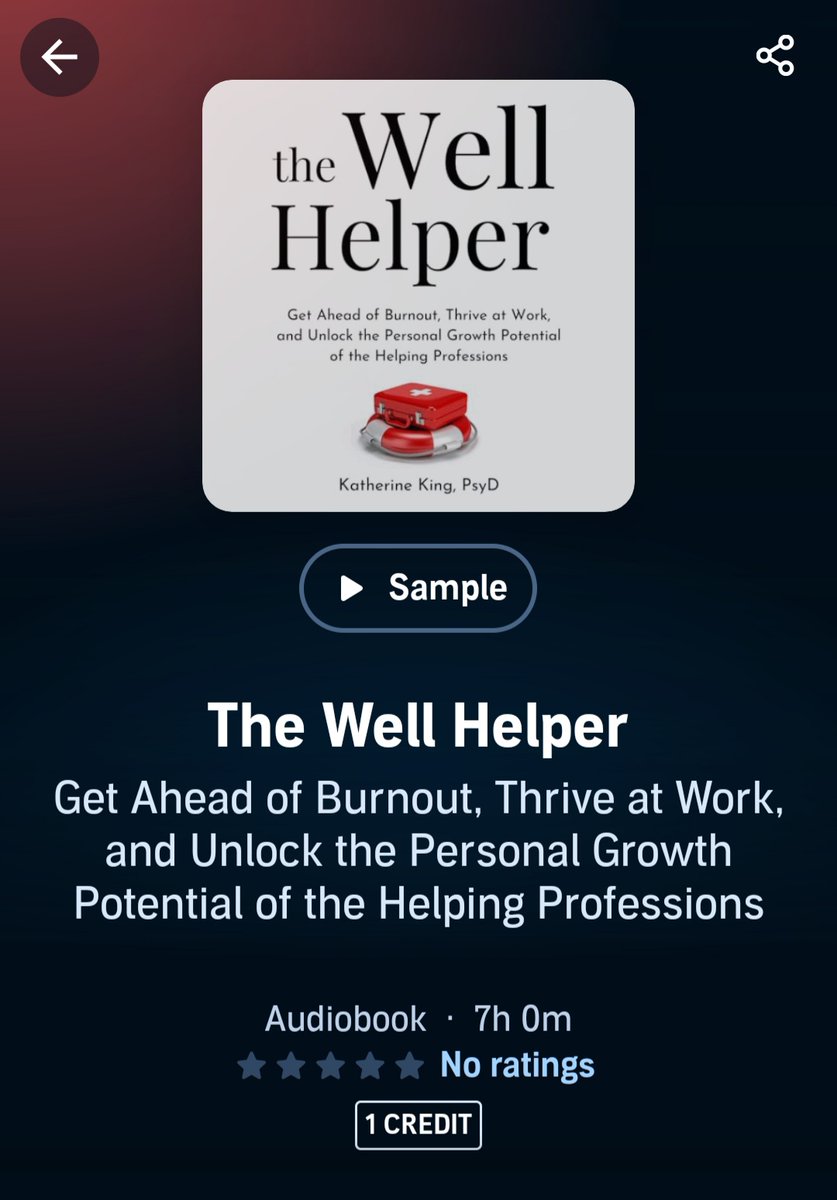 TheWellHelper's tweet image. OMG, my book is on Audible!!! I'm a huge audiobook lover and turns out this is an unexpectedly meaningful milestone for me.

Of course I hope you will buy, listen, review... but most importantly I hope you will *benefit* from what I've shared.
