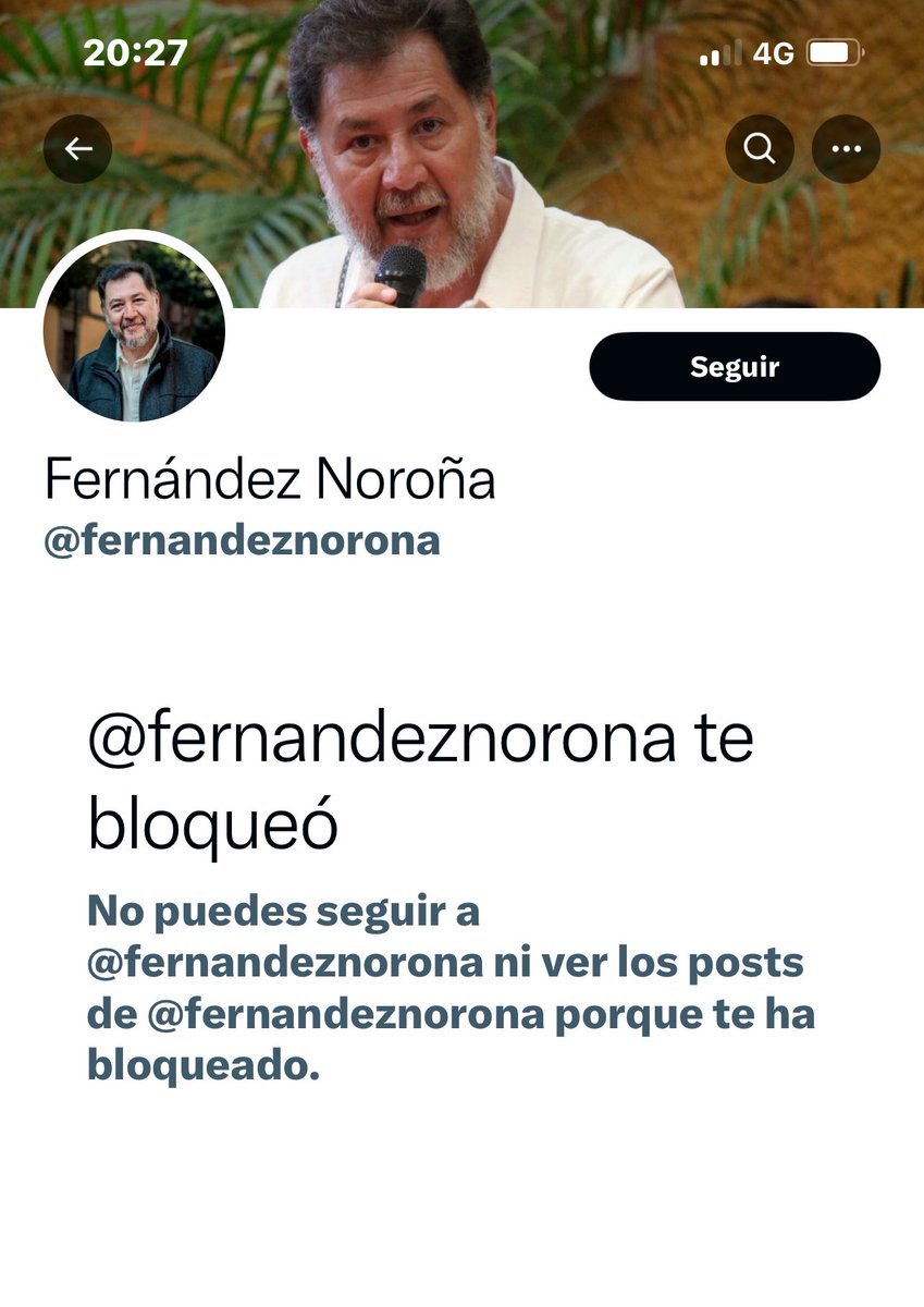 ¡ÚLTIMA HORA! Informó a esta comunidad, que EL TITÁN de los debates, el campeón de e inigualable representante genuino del espíritu verdadero de la cuarta deformación, me ha bloqueado. Al parecer hoy se enojo más allá de su límite permitido. Ni aguanta nada… 🤣🤣