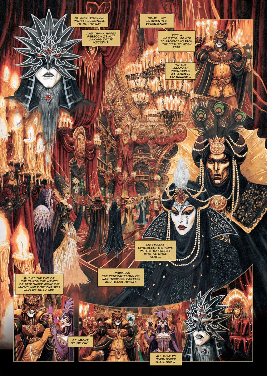 Sturgeons_Law's tweet photo. Requiem Vampire Knight is one of the most over-the-top 2000s Euro comics in existence, w art to match (Nazi soldier goes to hell where everyone is fighting, doing drugs &amp; BDSM, but seeks redemption + pines for his mortal gf). But the amount of detail on each page is wild https://t.co/wTZEmGY8pl