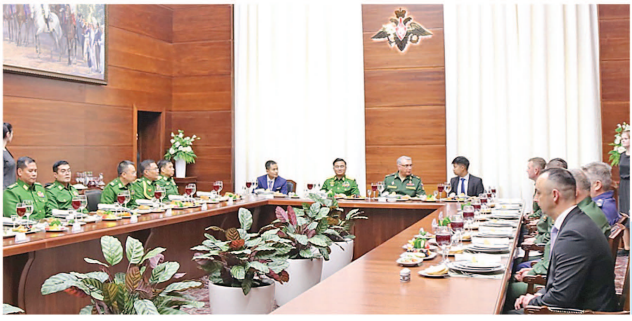 SKham33862's tweet photo. First day of the second meeting of #Myanmar-#Russia #Joint #Anti-#Terrorism Committee convened yesterday in the #Russian Federation, discussing the anti-terrorism measures between the two militaries.
See more: https://t.co/R5AcJy1Zsz
@tassagency_en @ViewsofMM22 
#InMyanmar https://t.co/7Gba2Z0CEY