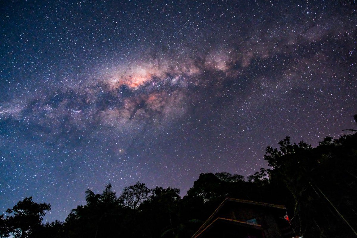 I can see the Milky Way with my bare eyes here. No light pollution. It's magical. Good night. 💤