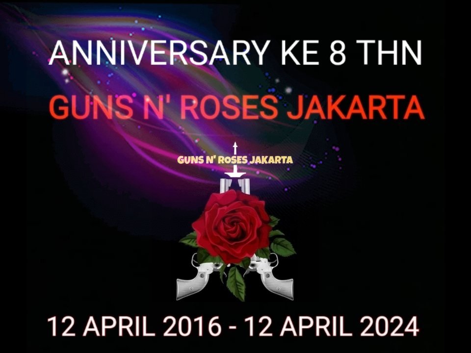Anniversary 8 thn Guns N' Roses Jakarta.
Always gunners, together in community.
Jayalah selalu ! 🌹🤟🎩