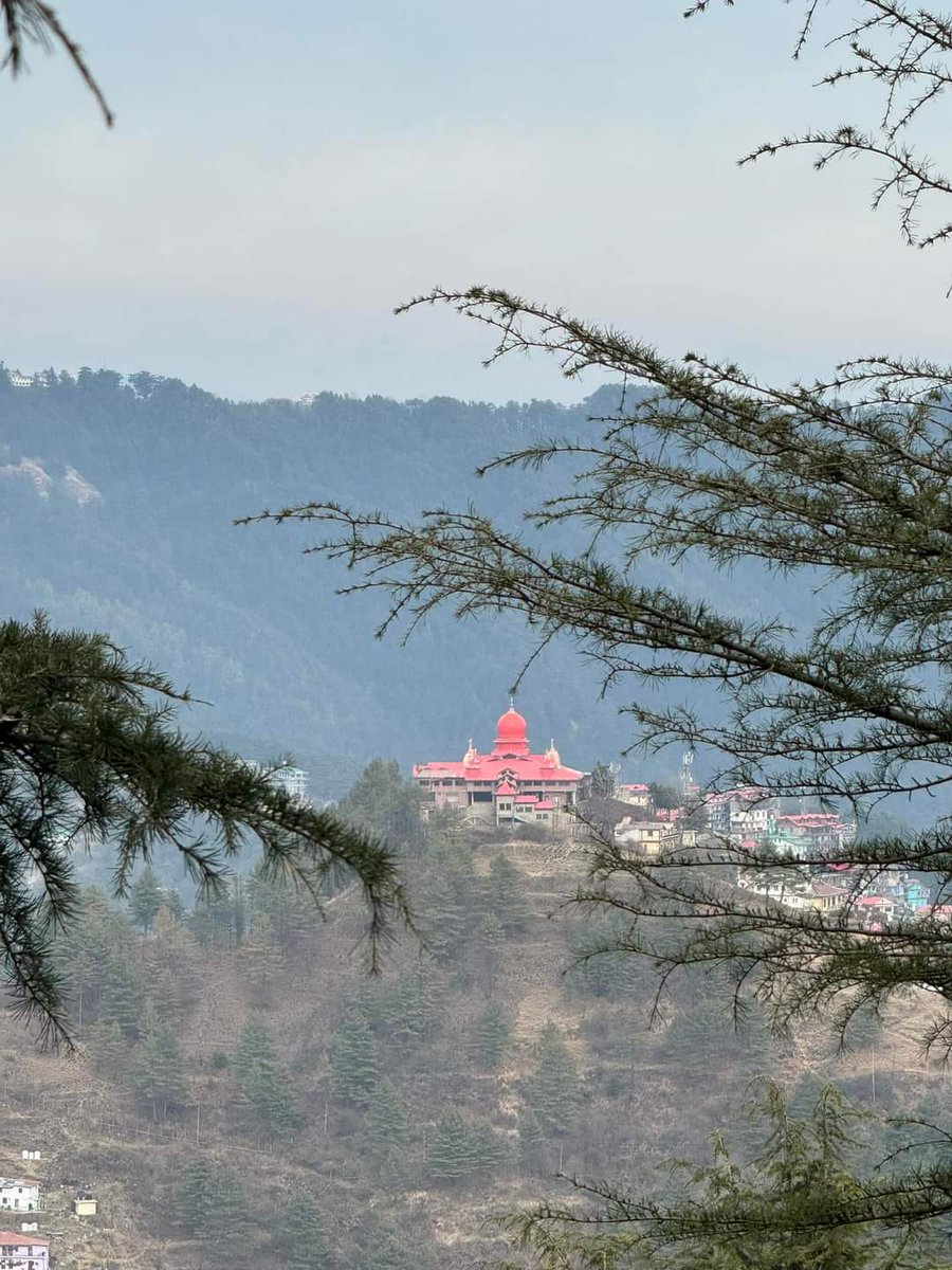 𝗦𝗵𝗶𝗻𝗶𝗻𝗴 𝗿𝗲𝗱 𝗳𝗿𝗼𝗺 𝗮𝗳𝗮𝗿... #goodmorning 🌄🍀🐦 #Pals 💕 Wish you a joyous and prayerful #Friday... Warm regards 🌲🌹🙏 #IncredibleIndia 🇮🇳- Dhingu Mata Temple dedicated to goddess Durga built by local king Dhingu at Shimla, #Himachal Pradesh...