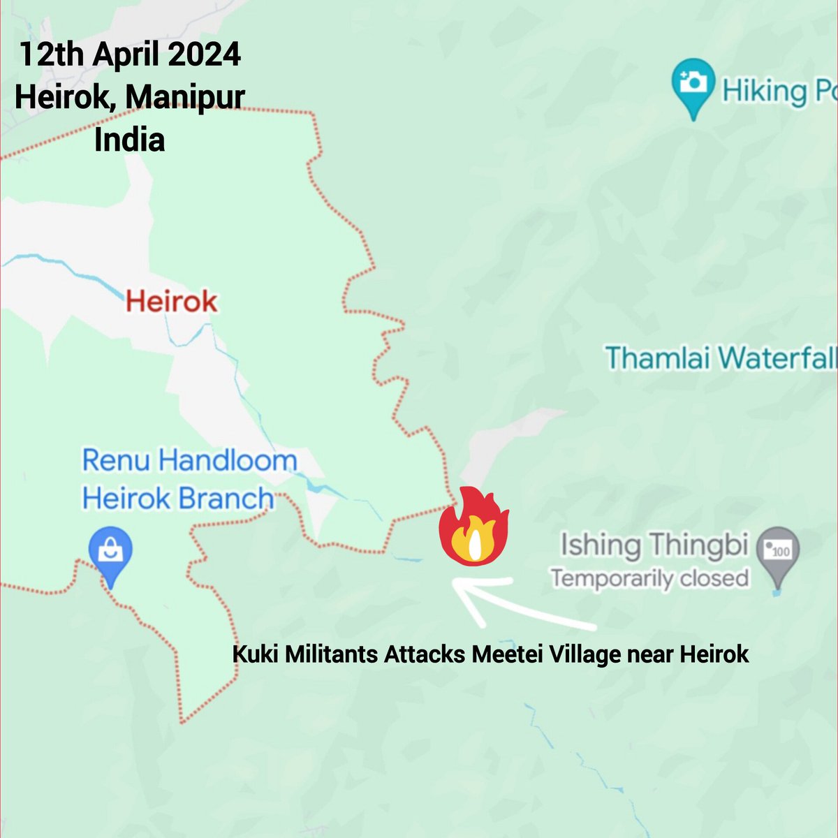 #BigBreaking Today early morning, #KukiMilitants have attacked #Meetei Village of #Heirok Mathak from #IshingThingbi side. In the attack, 2 Meetei villagers are injured.

Is #India awake?

@PMOIndia @narendramodi @AmitShah @NBirenSingh @UNHumanRights @India_NHRC @indSupremeCourt