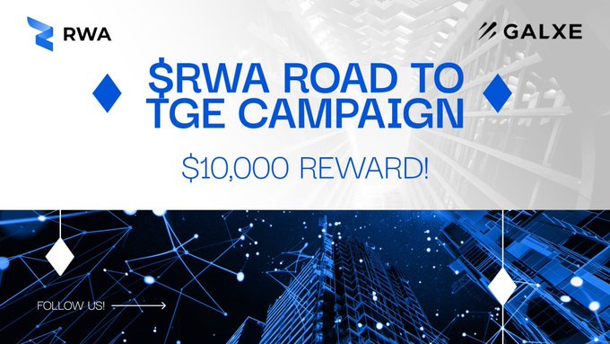 #RWA is running a massive $10,000 RWA tokens #airdrop campaign in tokens! Join our Galxe competition: 🔗 bit.ly/3VWpcuX Follow all the rules and tag your friends to join the airdrop campaign! #Block_CK #Metaverse #Giveaway #web2 #web3