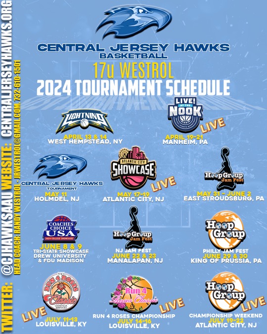 Here's my schedule for the spring/summer AAU season!! Looking forward to a great year with my team!! <a href="/CJHawksaau/">CJ Hawks</a> <a href="/PPBGirlsBBall/">Beach Girls Basketball</a>