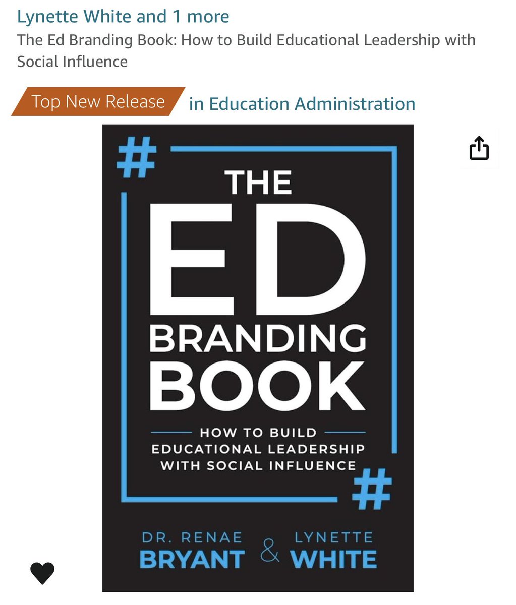 The #EdBranding Book is a Top Release on @amazon for Education Administration! 🙌🏾🔥 Thanks so much to the Ed Branding community! We are just THRILLED and proud ❤️ #TellYourStory #BeAConnecter #dbcincbooks #FitLeaders bit.ly/EdBrandingBook