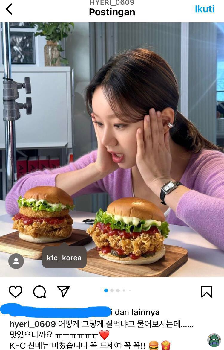 💚 TW // CW // BOIKOT Tiada hari tanpa artis korea konsumsi produk zio-nist Mbak Hyeri terang'an promosiin produk isri-wil sampai photoshoot breng burger K F C & beberapa bulan lalu foto pegang co ca-co la taroh feeds PLEASE KEEP BOYCOTTING, EDUCATE TANPA PILIH-PILIH