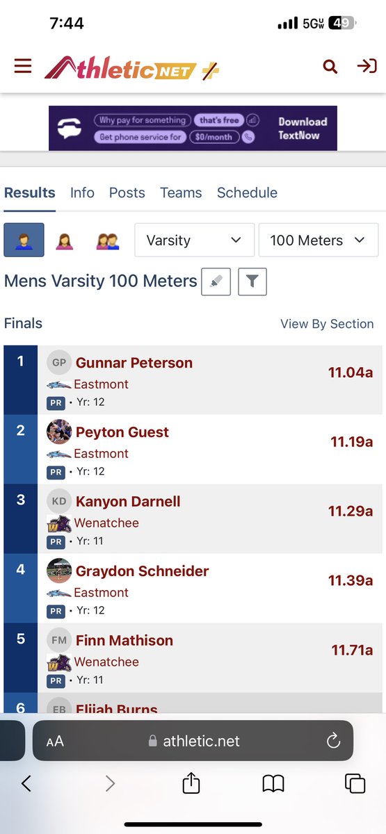 Some speed on the track. Gunnar Peterson with a big PR <a href="/MonTechFootball/">Montana Tech Football</a> has a dude coming next year! Peyton Guest and Greydon Schneider also with big runs!
