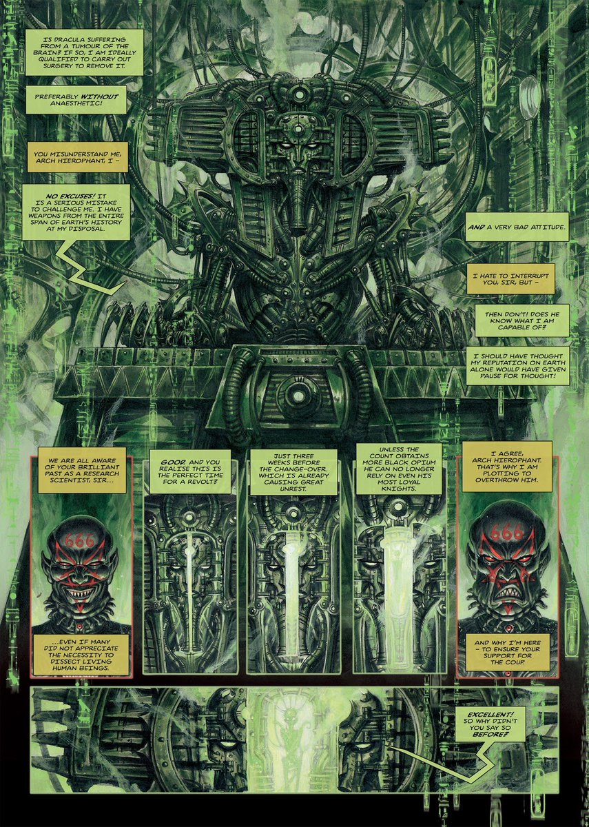 Sturgeons_Law's tweet photo. Requiem Vampire Knight is one of the most over-the-top 2000s Euro comics in existence, w art to match (Nazi soldier goes to hell where everyone is fighting, doing drugs &amp; BDSM, but seeks redemption + pines for his mortal gf). But the amount of detail on each page is wild https://t.co/wTZEmGY8pl