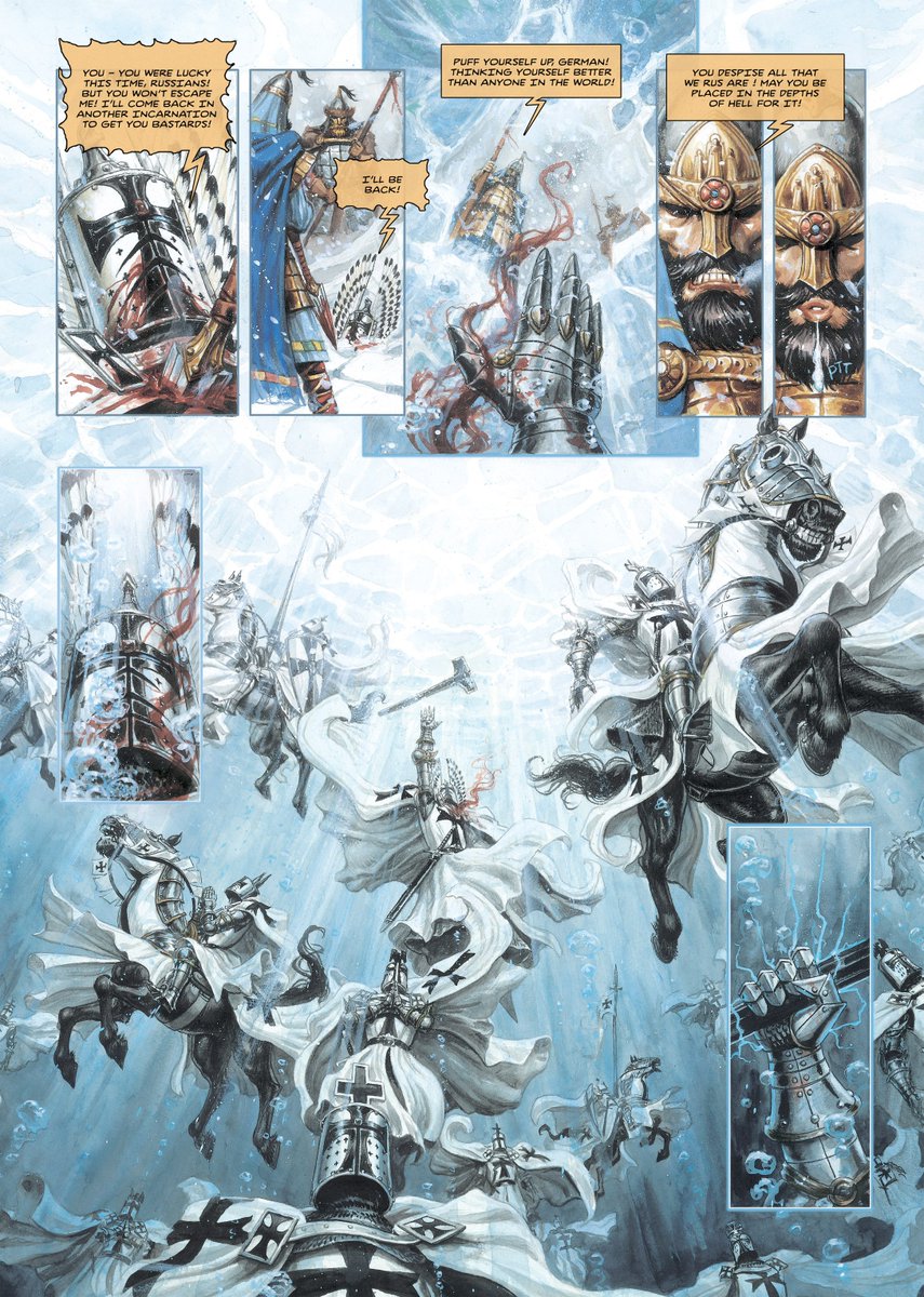 Sturgeons_Law's tweet photo. Requiem Vampire Knight is one of the most over-the-top 2000s Euro comics in existence, w art to match (Nazi soldier goes to hell where everyone is fighting, doing drugs &amp; BDSM, but seeks redemption + pines for his mortal gf). But the amount of detail on each page is wild https://t.co/wTZEmGY8pl