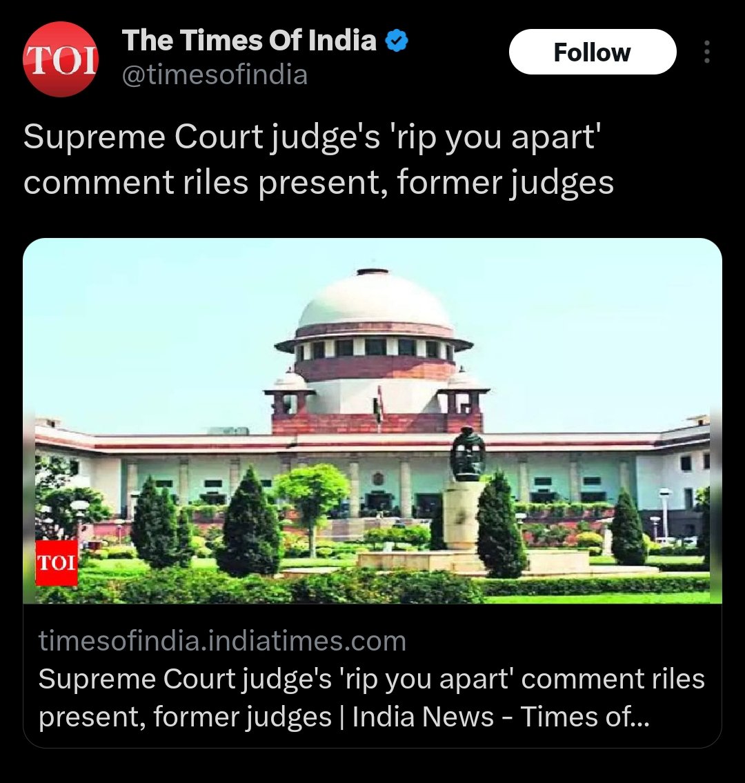 Former Chief Justices and Judges of the Supreme Court have criticized Justice A Amanullah's statement of 'We Will Rip You Apart' directed towards #Patanjali and #BabaRamdev. The former judges compared it to a 'sadak chaap' loose comment. This is power of Hindu unity for using…