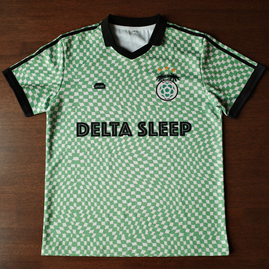 In with a shout for the best band merch of all time?

@deltasleep with three retro football kit-style shirts inspired by each of their three albums 🔥⚽