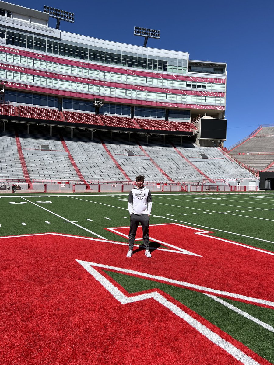 Had a great visit today at Nebraska! Thank you for having me! @CoachMattRhule @Coach_Satt @Coach_JM1 @Rob_Dvoracek @B_Schnorr @s_kwilli32 #GBR