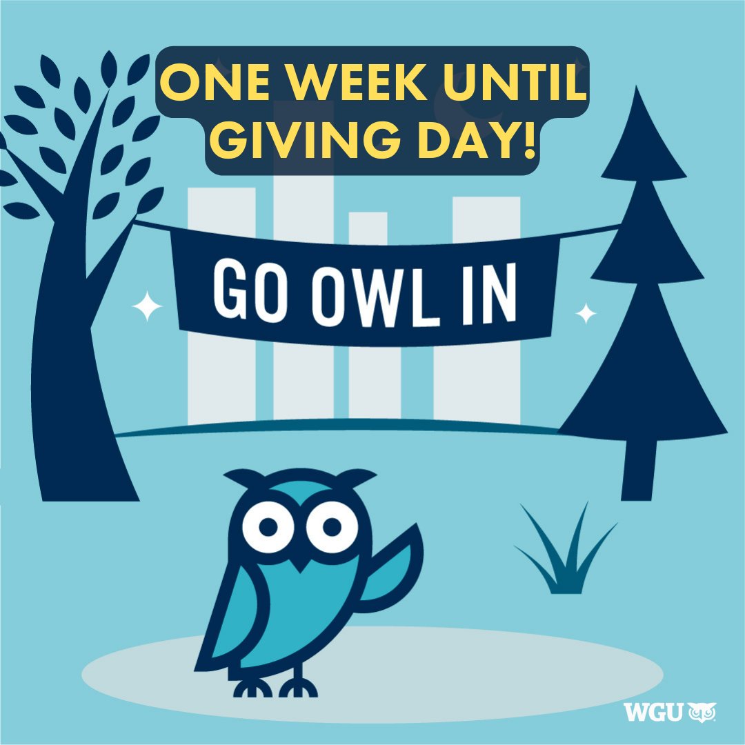 Mark your calendars! April 18 is not just any day; it's #WGU’s #GivingDay. It's our chance to rally around the Fellow #NightOwl Scholarship Fund, a beacon of hope for WGU students navigating financial hurdles on their way to graduation. Learn more: bit.ly/3xAzV4g