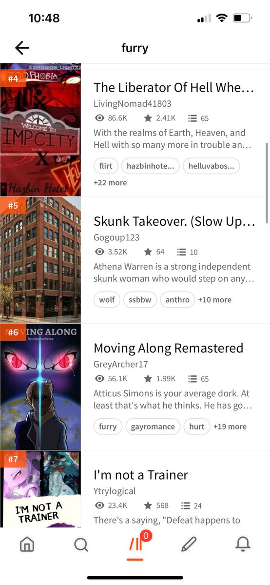 Wow! Thank you for bringing me back into the top 10 rankings for #furry novels on Wattpad! Noticed this while in the process of editing the story for a final time! Again, I couldn’t be more grateful! For anyone interested in reading Moving Along Remastered, click the link below!