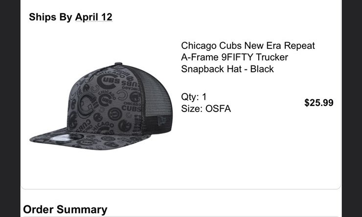 New hat on its way! #Cubs