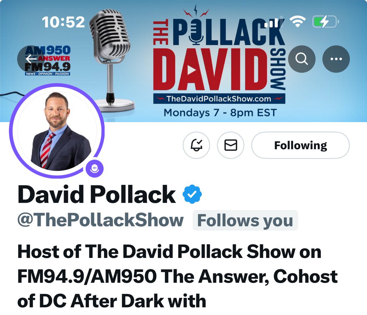 If you aren’t following this account, you should be! Please follow @ThePollackShow 👈🏻 Fabulous shows … Spaces, DC After Dark, etc! Very informative!