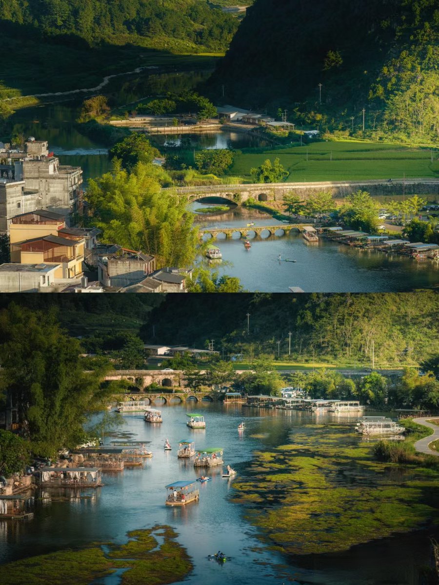 广西这座边陲小镇也不可错过。靖西鹅泉，油画般的风景
#大美中国 #chinatravel