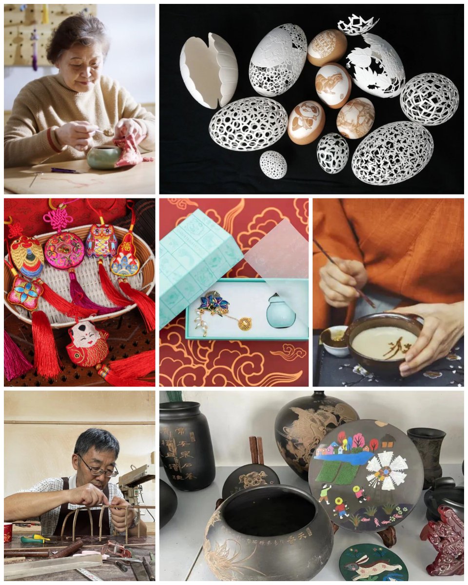 #Shanghai has released the 7th batch of city-level #IntangibleCulturalHeritage items, such as egg-carving art, sachet-making skills and tea art. 🍵#ShanghaiHeritages