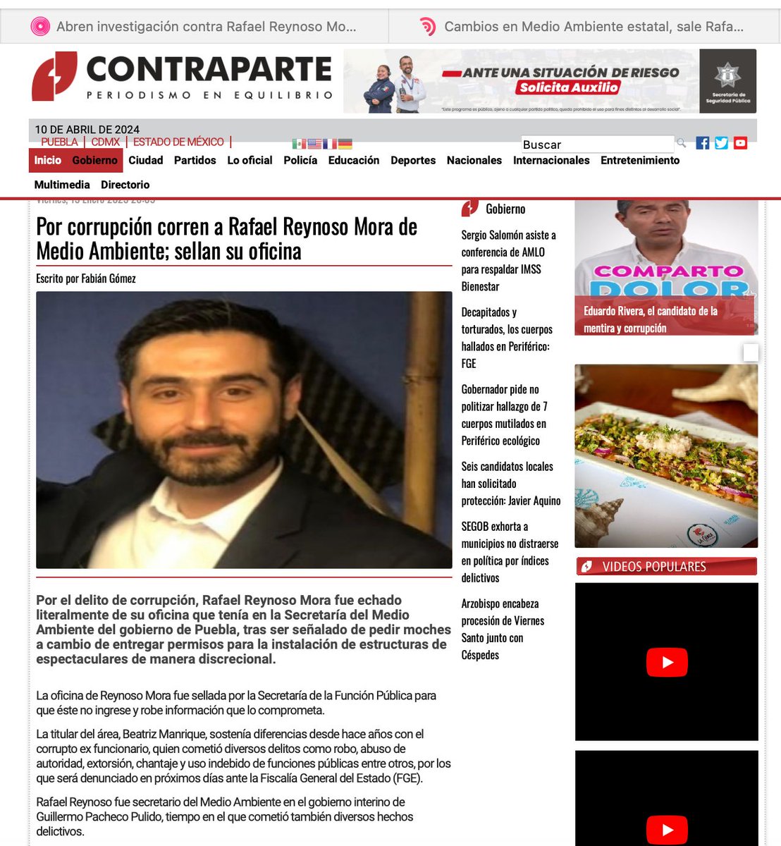 NoticiasPue02's tweet photo. ¿Quién es @Rafa_ReynosoM candidato de @MovCiudadanoPue para edil de #Ocoyucan? Priista en 2016. Después Barbosa lo hizo funcionario en la Secretaría del Medio Ambiente y ahí le pidió moches ($) a los #empresarios y lo corrieron en enero de 2023. Es #FosfoFosfo en 2024 #LordMoches https://t.co/g0etLN9YPF