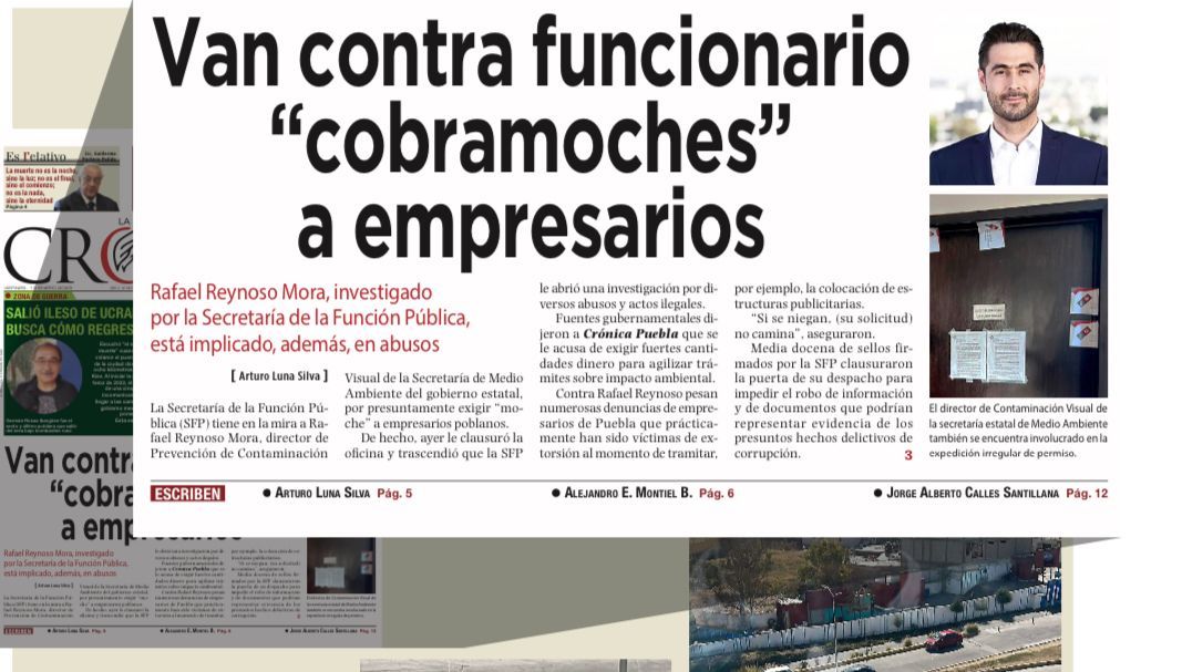 NoticiasPue02's tweet photo. ¿Quién es @Rafa_ReynosoM candidato de @MovCiudadanoPue para edil de #Ocoyucan? Priista en 2016. Después Barbosa lo hizo funcionario en la Secretaría del Medio Ambiente y ahí le pidió moches ($) a los #empresarios y lo corrieron en enero de 2023. Es #FosfoFosfo en 2024 #LordMoches https://t.co/g0etLN9YPF