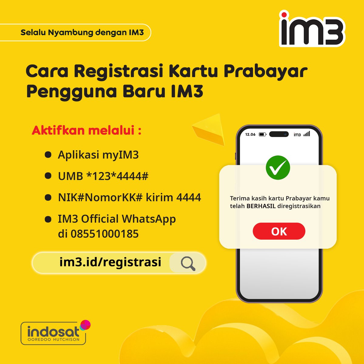 📢 PERHATIAN.. PERHATIAN 📢 Teruntuk para #SahabatBaikku, apabila punya nomor baru, jangan lupa untuk registrasikan nomor IM3-mu ya 💛