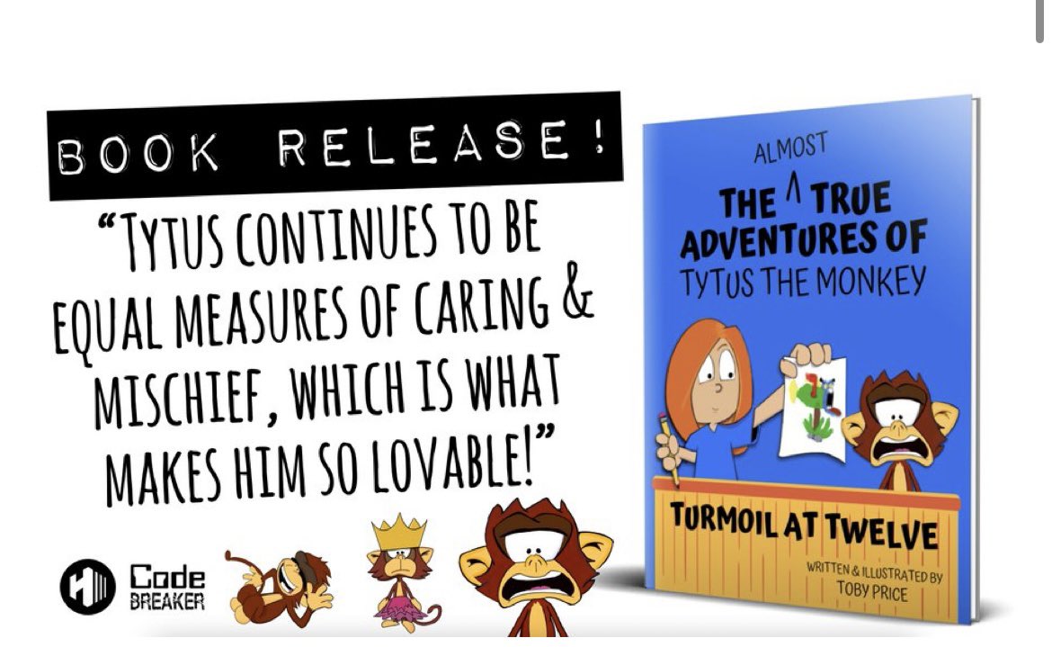 I want to say a big thank you to @mraspinall and @McMenemyTweets Today my latest kids book “Turmoil at Twelve,” dropped online. They have helped guide & mentor me to create a really important & fun read. It has some of my best artwork yet. 🧵 1