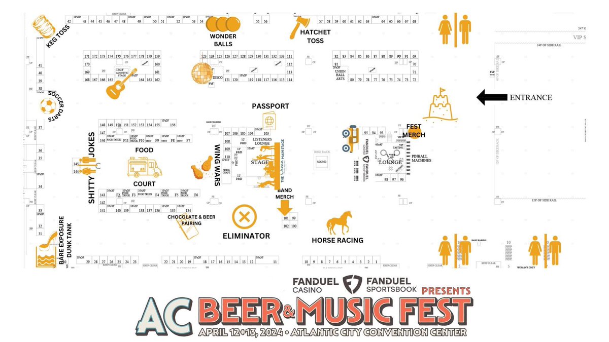 Now that all the final touches have been made and the people are in their places, we give you the official The Atlantic City Beer & Music Festival presented by FanDuel floor plan! Where are you heading first? 🍻 Tickets are avail at acbeerfest.com.