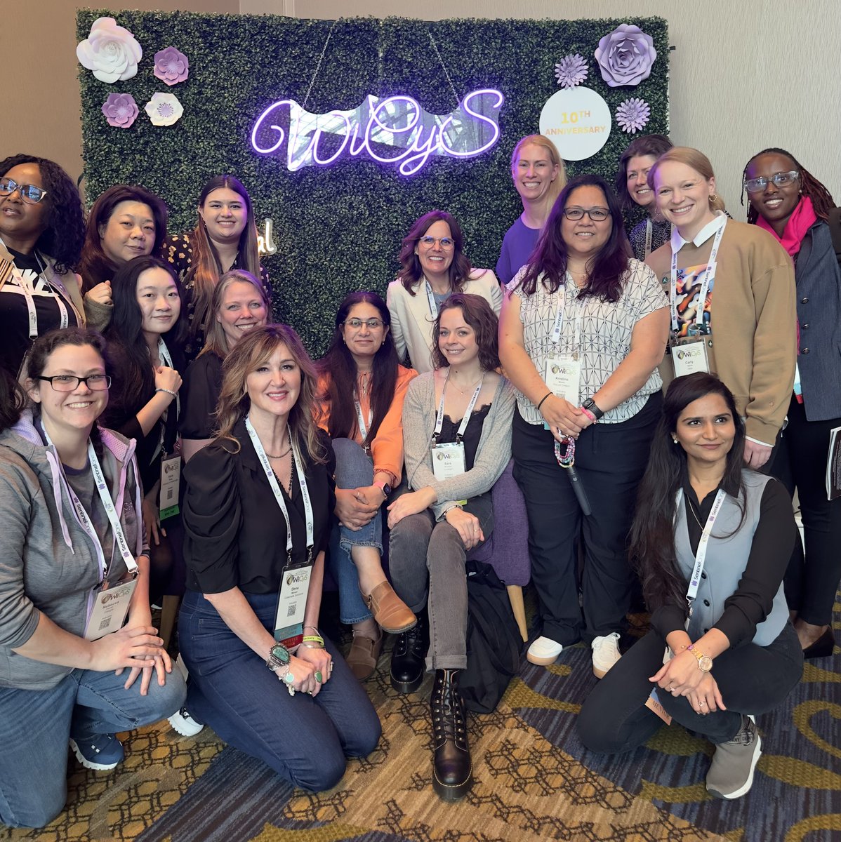 The #WiCyS2024 festivities going strong with some @wicysWW leaders together. Thanks @SecureDena for the awesome photo w/you ladies! #womenincybersecurity