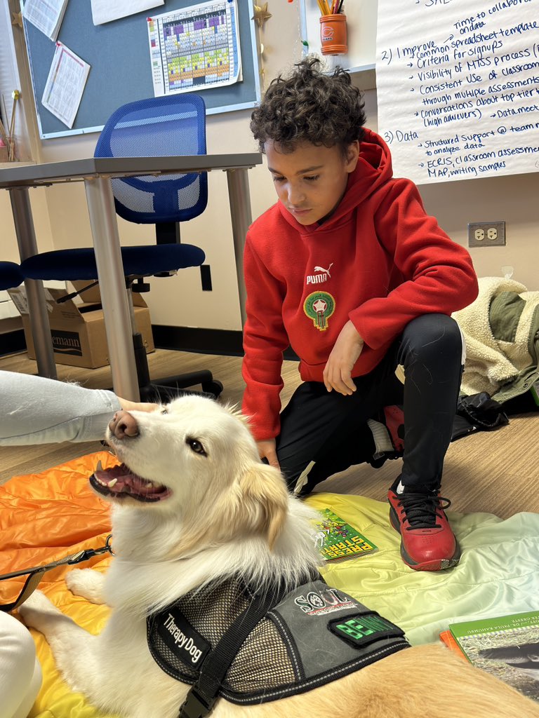 Another great visit through our partnership with <a href="/soulharborranch/">Soul Harbour Ranch</a> Benny provided a comfortable space for students to read, relax, and prepare for the day!