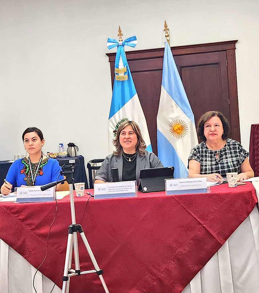 Como parte de las dinámicas relaciones diplomáticas entre Guatemala y Argentina, se sostuvo un encuentro virtual entre los equipos de la Dirección para América Central, Caribe y México de la @CancilleriaARG, la @embaguateARG y la Dirección General de Relaciones Internacionales…