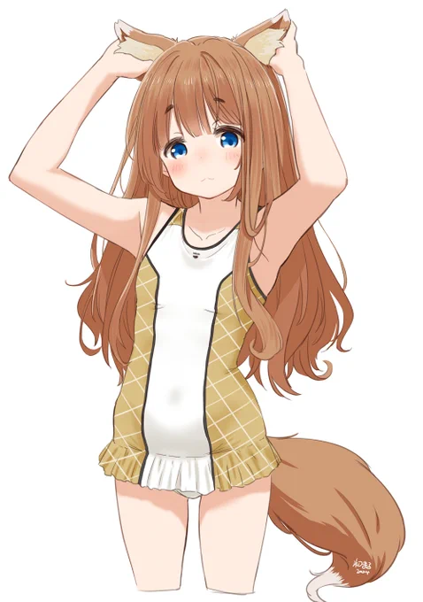 昔描いたケモミミさんを描きました 