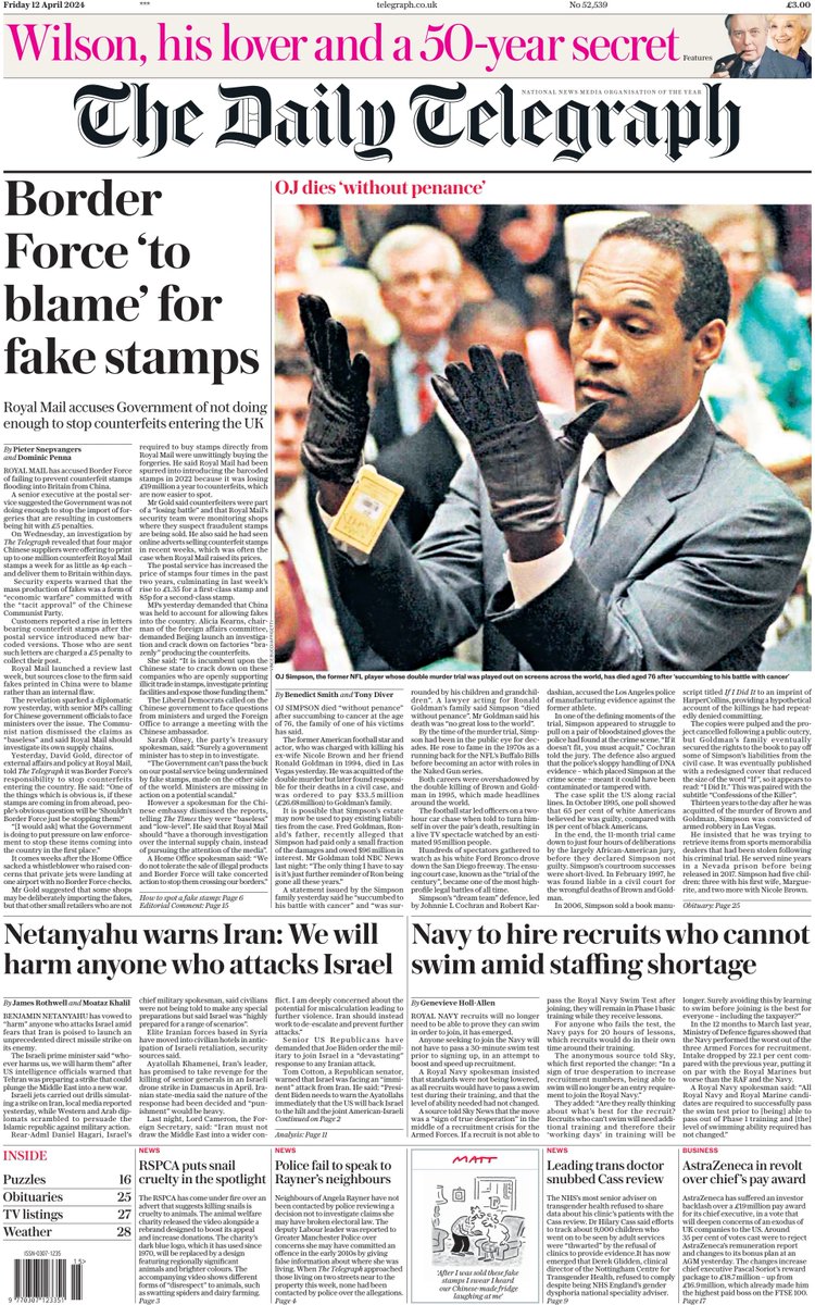 🇬🇧 Border Force 'To Blame' For Fake Stamps

▫Royal Mail accuses Government of not doing enough to stop counterfeits entering the UK
▫@pietersnep @DominicPenna 
▫is.gd/JMiV20

#frontpagestoday #UK @Telegraph 🇬🇧