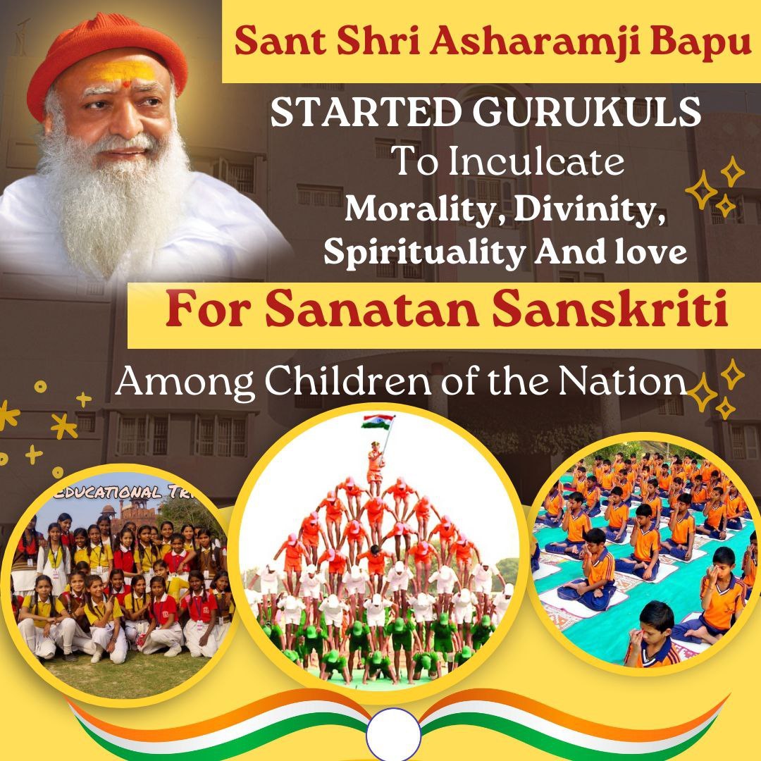 Hurry up and grab this opportunity and take admission of your kids at 
 Sant Shri Asharamji Gurukuls where students are getting great mixture of Modern And Vedic Education this Divine Blend will make them powerful in all stream . 
#अपनी_संस्कृति_अपने_संस्कार