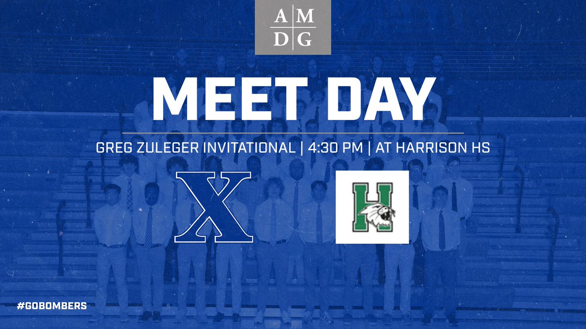 🏃 | MEET DAY @StXavierTrack hits the road this evening for the Greg Zuleger Varsity Invitational hosted by Harrison High School. The meet begins at 4:30pm at Harrison High School's Wildcat Stadium! 🎟 - shorturl.at/nM349 #GoBombers | #AMDG